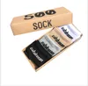 Nytt rent bomullspar med 4 par presentkorg Trendiga bokstäver Jacquard Men's and Women's Socks