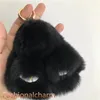 Black-10 centímetros real Genuine Coelho Rex Cadeia Fur Coelho Boneca Toy Kid Gift Bag Charme Key Chaveiro Acessórios de telefone da bolsa