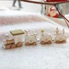 Christmas Wooden Small Train Toys Kids empilhando Toy Wood Natural Christmas Gift