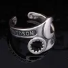 925 sterling silver spanner ring male fashion personality hip hop hipster single ring retro opening men's rings women's jewelry gifts