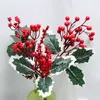 Decorazioni natalizie 10 pezzi fai da te frutti rossi talee di corde bacche artificiali orecchio pigna ornamenti per la casa festival decorazioni per l'albero forniture per feste1