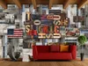 3d murals wallpaper for living room Retro wood english letter wallpapers background wall