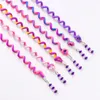 6 stücke Regenbogen Farbe Haar Flechten Werkzeuge für Mädchen Spirale Haarbänder für Styling Frisur Elastische Stirnbänder Zubehör