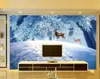 Papel de parede personalizado Europeu pintado novo chinês pintura a óleo abstrata chifre chifre sólido sofá animal sofá tv mural fundo 3d papel de parede