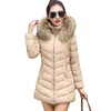 2017 bontkraag vrouwen winter dikker warme jas hooded lange parka vrouwelijke bovenkleding slanke jas chaqueta feminino plus size 4XL