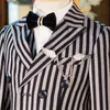 2020 Spring Rope Stripe Boys Wedding Passar 2 Piece Peaked Lapel Flower Boys Groom Tuxedos Kids Formell Wearing Kläder