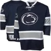 Custom Penn State Nittany Lions College hockeyshirts 7 James Robinson 8 Chase Berger 24 Adam Pilewicz 30 Matt Erlichman Navy Blue White