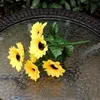 Partihandel-2017 7 Heads 1 Bouquet Sunflower Artificial Posy Flower Silke Flowers Phantom Simulation DIY Hem Dekoration Flores Artificiales
