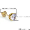 18K Gold Hiphop Single CZ Zircon Round Stud Earrings 0.4 0.6 0.8 cm for Men Women and Girls Gifts Diamond Earrings Studs Rock Rapper Jewelry