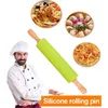 30 CM Antiaderente Manico In Legno Mattarello In Silicone Pasticceria Pasta Farina Rullo Cucina Cottura Impastare Strumento Spedizione Gratuita