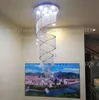 Modern Spiral K9 Crystal LED Ceiling Lights Large Staircase Indoor GU10LED Long Stair Ceiling lamps Lighting Fixtures MYY