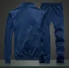 Sweat Survêtements Hommes Sport Polaire Polyester Gymnases Printemps Veste + Pantalon Décontracté Hommes Survêtement Costume De Sport FitnessEOVT