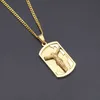 Mens Hip Hop Neclace Jewelry Stainless Steel Jesus Pendant Necklace Fashion Gold Dog Tag Necklaces