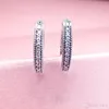 Cofanetto originale per orecchini a cerchio in vero argento sterling 925 per orecchini a forma di cuore da donna con diamanti Pandora CZ