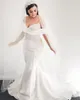 2020 Arabisch Aso Ebi Luxuriöse Sexy Meerjungfrau Brautkleider Perlen Kristalle Brautkleider Satin Brautkleider ZJ223