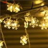 6M 40LED SNOWFLAKES STRING LIGHT BATTERI ANVÄNDA FAIRY GARLAND JULTRÄ TREE DECORATION FÖR HOME PASTY Bröllopsträdgårdsdekor 6Z1