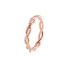 S997 Hot Moda Biżuteria Damska Prosty Twist Ring Copper Diamond Bridal Ring