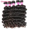 Glamorous Virgin Hair Wholesale Unprocessed Brazilian Human Hair Weaves 10 Bundles Deep Wave Straight Hair Extensions