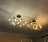 LED Современные люстры освещение для кухни Столовая Спальня прикроватный свет Свадебный Прямоугольник Белый Синий Роскошный муранского стекла Подвеска Лампы