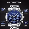 Relogio masculino GUANQIN Hommes Montres Top Marque De Luxe De Mode D'affaires Montre À Quartz Hommes Sport Plein Acier Étanche Montre-Bracelet