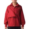 Men's Watchmaker Bib قميص خمر أحمر أسود Steampunk الفيكتوري القديم الغربية رعاة البقر حلي القطن المنطش القمصان