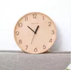 Original Xiaomi youpin madeira Wall Clocks Mute Movimento Rodada Logs Simples Madeira Metal Pointer relógios de parede Sala Decoração 3000225