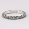 925 Sterling Silver Full CZ Diamond RING LOGO Originalbox för Pandora Vigselring Förlovningssmycken Ringar för kvinnor Flickor