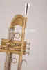 Hot Selling Falling Tune BB Trumpet TR-305G Munstycke Mässing Musikinstrument Professionell med fall, Glover Free Shipping