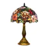Europejski styl barokowy winogrona światła witrażowy cień tiffany lampa stołowa do salonu biurko do kawy obok