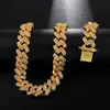 Hip Hop 15MM Bling Iced Out AAA CZ Quadratischen Zirkonia Cuban Link Kette Halskette Für männer Kupfer Halsketten für Männer Schmuck