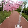 Árbol de flor de cerezo artificial blanco, simulación de flor de cerezo con marco de arco de hierro para accesorios de fiesta de boda