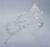 Vintage Queen Crown Tiara Argento Elegante Fascia per capelli da sposa Zircone da sposa Accessori per capelli Gioielli Copricapo Ornamento Prom Copricapo Lusso