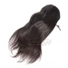 Бразильский натуральный цвет Virgin Drawstring Horstail Horsetail от 14 до 30 дюймов плетение прямой волна тела настоящие человеческие волосы хвост