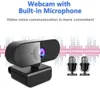 Webcam com microfone, 1080p HD Transmissão Computer-Plug and Play USB Webcam para PC portátil Desktop Video chamando, Conferencing, Lição Online.
