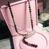 Hot sale 12mm black gray white gradient shell pearl feather clasp long sweater chain necklace long 90cm