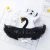 ins Baby Girl Cartoon Swan Tutu Dress 0-24 Month Newborn Infant Designer Cotton Romper Skirt Short Sleeve Skirt Headband