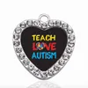 Teach Love Autism Consapevolezza Circolo Ciondolo Ciondolo in rame per collana Braccialetto Connettore Donne Accessori gioielli regalo