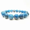 MG0515 sur Bracelet empilable en apatite bleue de 10 mm Bracelet de pierres précieuses de haute qualité Protection pour hommes Bracelet de bien-être émotionnel339r