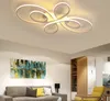 New Hot RC White / Coffee Finish Modern Ceiling Lights For Living Room Bedroom Study Room Dimmable Chandelier Fixtures MYY