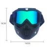 Moto tactique visage lunettes Sports de plein air ski Moto vent anti-poussière rétro unisexe détachable casque de cyclisme Mask259N