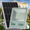 Прожекторы Наружные солнечные светодиодные огни 200W 120W 100W 70-85LM лампы водонепроницаемый IP67 Освещение аккумуляторной батареи питания