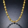 6mm / 8mm frostat slät pärlor kedja 18k gul guld fylld hip hop mens halsband krage