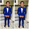 Royal Blue Boy Formal Suits Dinner Tuxedos Little Boy Groomsmen Kids Children For Wedding Party Prom Suit Formal Wear (Jackets+Pants)