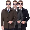 Large Size 100kg Men Wollen Short Coat Autumn winter Man clothing Thicken Lapel Collar wool cashmere Jacket Middle aged overcoat