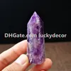 5Pcs Beautiful 6 Sided Prism Natural Magic Dream Amethyst Column Quartz Tower Obelisk Crystal Stone Hexagonal Wand Point Craft Healing Decor