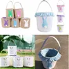 13styles Cesta de Páscoa Balças de Rabbit Buckets Lace Páscoa Bunny Bunny Cestas Crianças Candy Tote Bolsas Bolsas de Armazenamento de Caça Egg GGA3194