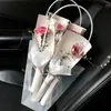Trapezförmige transparente Geschenktüte aus Kunststoff, Aufbewahrungshandtasche, PVC-Blumentasche, Shop-Verpackung, Taschen, Party, Urlaub, Blumen, Handtaschen, T2I5370