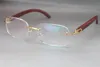 Großhandel - Gold Wood 8200757 Brillen Designer Brille Frames Frauen Dekor Holzrahmen Rahmen Größe: 56-18-135mm