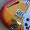 Aangepaste Ric Cherry Sunburst 360 12 Strings Electric Guitar Semi Hollow Body Triangle Moeder van Parel -Paroid Boodboard Inlay8703126