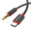 Tygtyp C Aux Cable USB Typec Man till 35mm Jack Male Car Aux Audio Adapter USBC Cable för bilhögtalare för Samsung Letv Huaw6871728